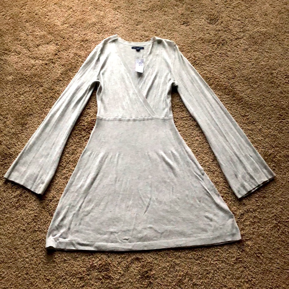 Brand New American Eagle Gray Bell Sleeve Knitted Dress